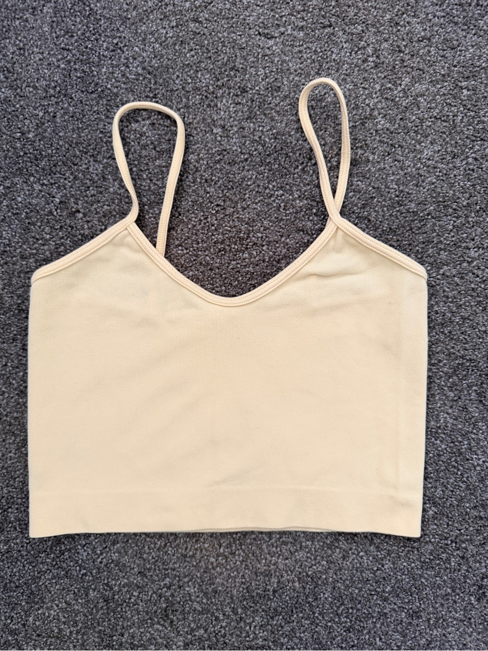 Cotton On Cream V-Neck Spaghetti Strap Crop Tank
